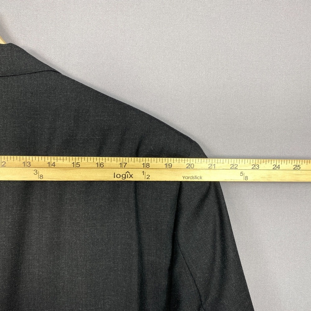 VTG Polo Ralph Lauren Blazer Peak Lapel Mens 42R Charcoal Wool USA Union Made - Picture 11 of 16